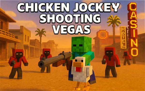Chicken Jockey Shooting Vegas - Pixel Action Precision Fighter Online Game