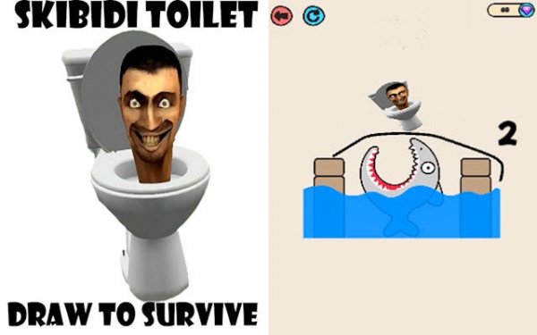 Skibidi Toilet Draw to Survive Puzzle Game Online